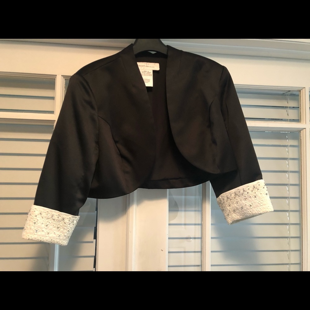 David’s Bridal formal bolero satin jacket